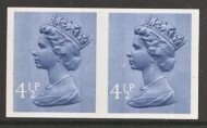 1973 4½p Grey Blue Machin variety Imperf pair SGX865a