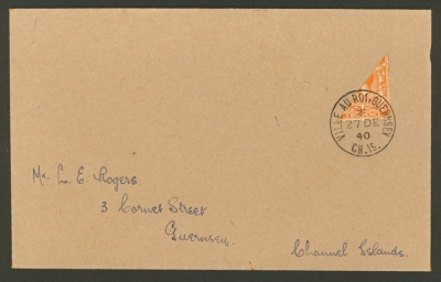 Guernsey 1924 2d KG V Bisect on first day cover