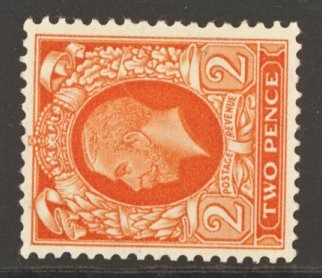 1934 2d Orange variety watermark sideways SG 442b. U/M