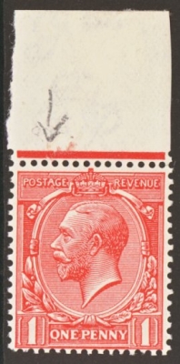 1912 1d Scarlet variety Q for O. SG 357a U/M