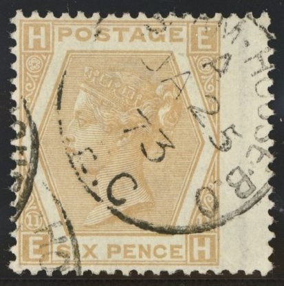 1872 6d Pale Buff SG 123 Plate 11. FU