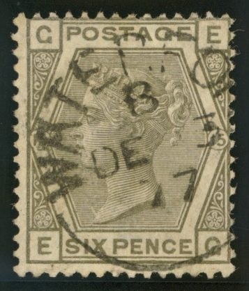 1873 6d Grey SG 147 Plate 15