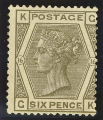 1873 6d Grey SG 147 Plate 16