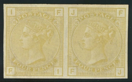 1876 4d Pale Orange Brown colour trial. A fresh U/M pair