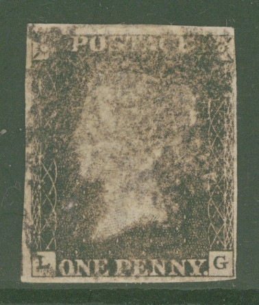 1840 1d Grey Black SG 3  L.G.  A Used example with 4 margins.