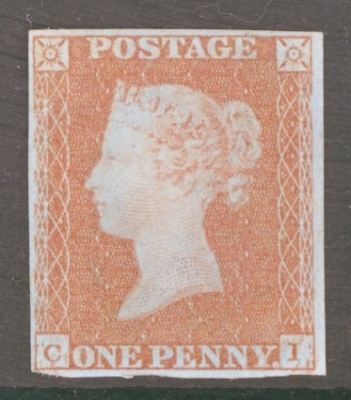 1841 1d Pale Red Brown SG 9 Lettered C.I.  A Fresh Unused example without gum. 4 Clear to Good Margins. Cat £675 with G…