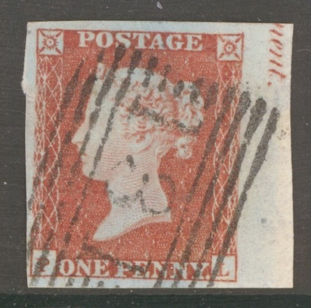 1841 1d Red  Brown SG 8 Plate 109 P.L.  A Very Fine Used Marginal example.