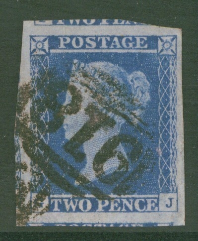 1841 2d Blue SG 14 G.J.  A Fine Used example with 4 Extra Large Margins