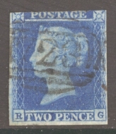 1841 2d Blue SG 14  3 Margins