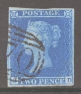 1841 2d Blue SG 14   4 Margins