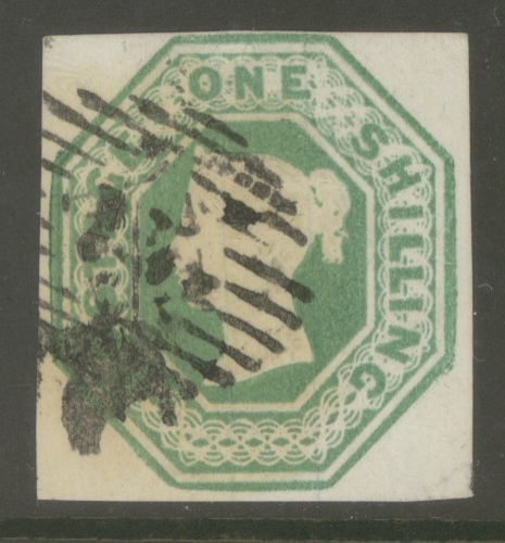 1847 1/- Deep Green SG 56 A Fine Used example with 4 Clear to Good Margins. Cat £1200