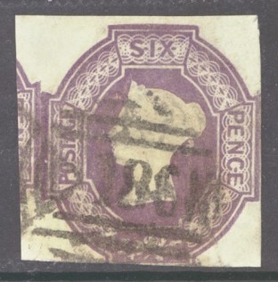 1847 6d Purple SG 60 A Fine Used example with margins just touching. Cat £1,000