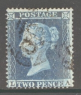 1854 2d Blue Pl 5 SG 20a Lettered L.A.  A Fine Used example