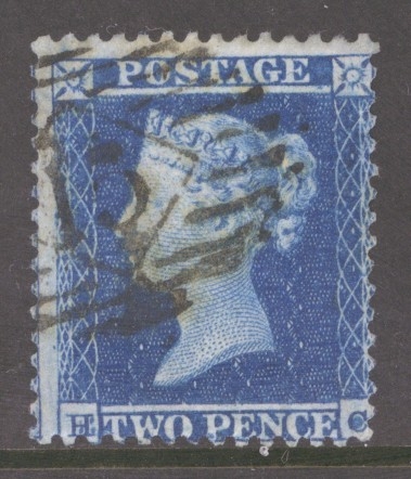 1854 2d Blue Pl 4 SG 23  H.C.   A Fine Used example. Cat £225