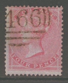 1855 4d Carmine SG 63  A Very Fine Used Example