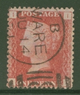 1858 1d  Red SG 43 Pl 125  I.I.   A  Very Fine Used example