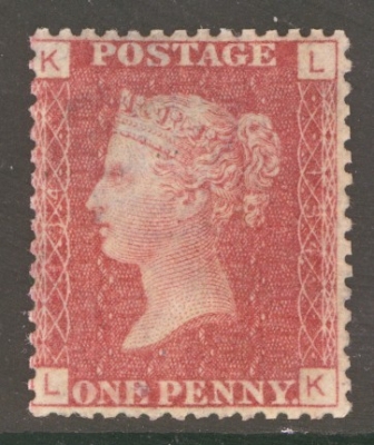 1858 1d  Red SG 43 Pl 159  L.K.  A  Fresh U/M example