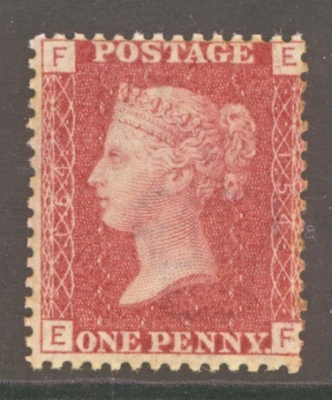 1858 1d  Red SG 43 Pl 154  E.F.   A Fresh U/M example