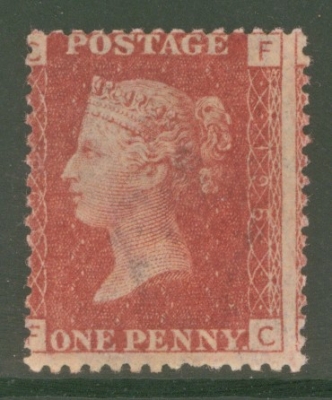 1858 1d  Red SG 43 Pl 196  F.C.  A  Fresh U/M example