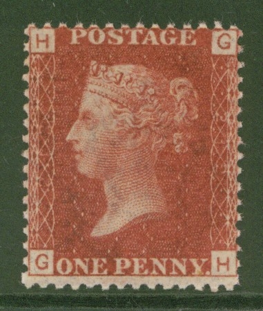 1858 1d Red SG 43 plate 212  A Fresh U/M example