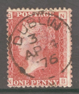 1858 1d Red SG 43 Plate 175 N.B.  A Very Fine Used example with an Upright Dublin CDS