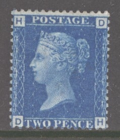 1858 2d Blue SG 46 Plate 13 D.H.  A  Fresh Lightly M/M example  Cat £375