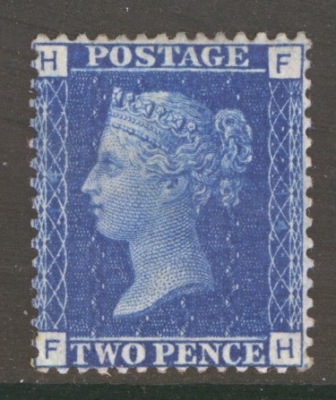 1858 2d Blue SG 46 Plate 14 F.H.   A Fresh U/M example