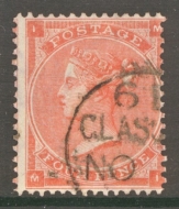 1862 4d Bright Red SG 79 Lettered M.I. A Superb Used example with Superb Extra Deep colour. Cat £170+