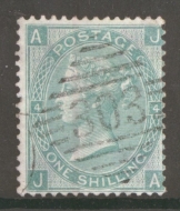 1865 1/- Green SG 101 Plate 4 A Very Fine Used example. Cat £275