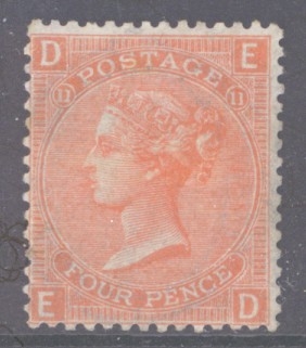 1865 4d Vermilion SG 94 Plate 11  E.D.  A Fresh Lightly M/M example