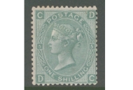 1867 1/- Green SG 117 plate 5. D.C  A Fresh Lightly M/M example. Cat £800