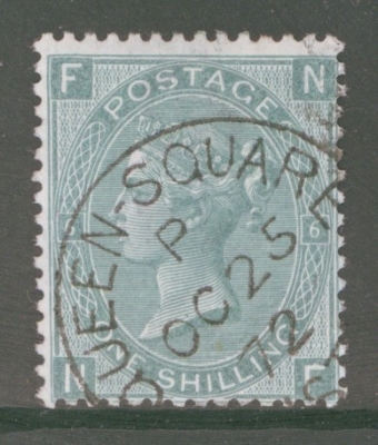 1867 1/- Green SG 117 Plate 6  N.F. A Superb Used example