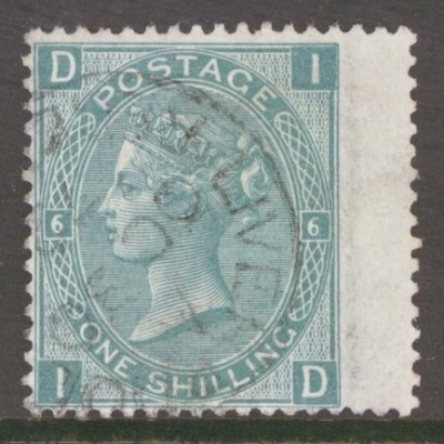 1867 1/- Green SG 117 Plate 6  I.D.  A Very Fine Used example cancelled by a CDS