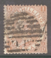 1867 2/- Brown SG 121 Lettered I.D.  A Used example with trimmed wing margin.A difficult stamp in any condition. A great spacefiller. Cat £4250