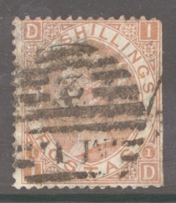 1867 2/- Brown SG 121 Lettered I.D.  A Used example with trimmed wing margin.A difficult stamp in any condition. A great…