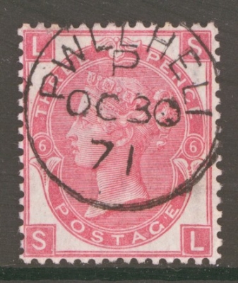 1867 3d Rose SG 103 Plate 6  Lettered S.L.  A  Superb Used example