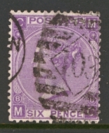 1867 6d Mauve SG 109 Plate 8 Fine Used cat £140