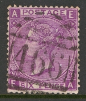 1867 6d Mauve SG 109 Plate 9 Fine Used cat £90