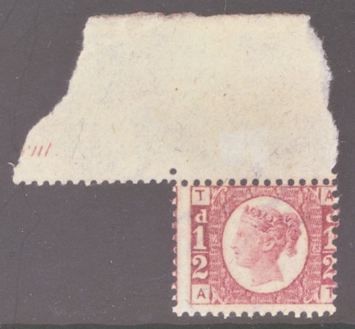 1870 ½d Rose Red SG 48 Plate 13  A Superb Fresh U/M marginal example