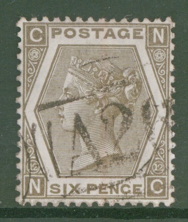 1872 6d Grey SG 125 N.C. A Very Fine Used example cancelled by a Gibraltar A26 cancel. Cat £300