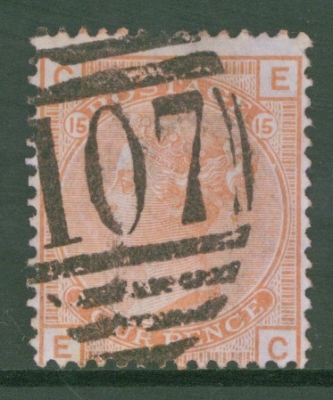 1873 4d Vermilion SG 152 Plate 15  E.C.  A Fine Used example with Bright Colour. Cat £475