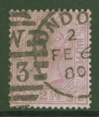 1873 2½d Rosy Mauve SG 141 Plate 17.  A Good to Fine  Used example. Cat £300