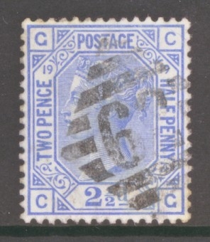 SG 142 2½d Blue Pl 19