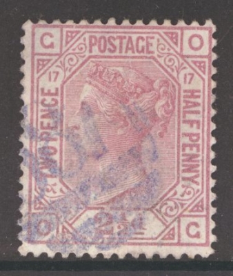 1873 2½d Rosy Mauve SG 141 Plate 17 A Fine Used example