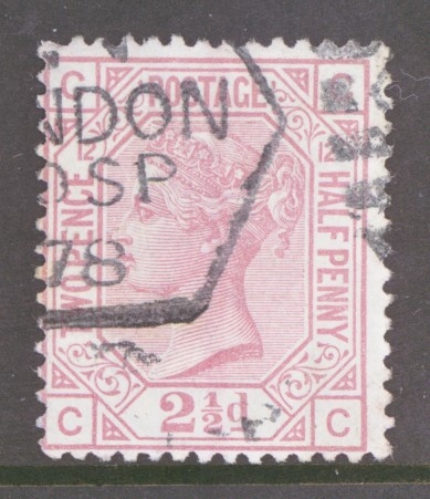 1873 2½d Rosy Mauve SG 141 Plate 12  C.C.  A Very Fine Used example