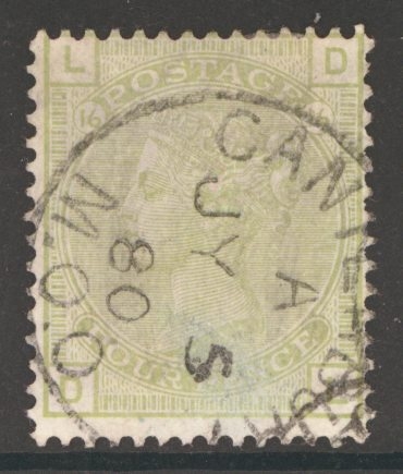 1873 4d Sage Green SG 153 Plate 16 A very fine used example