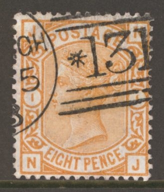 1873 8d Orange SG 156. A fine used example