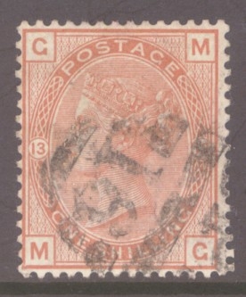 SG 163 1/- Orange Pl 13