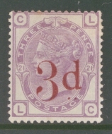 1880 3d on 3d Lilac SG 159 L.C.  A Fresh Lightly M/M example. Cat £650