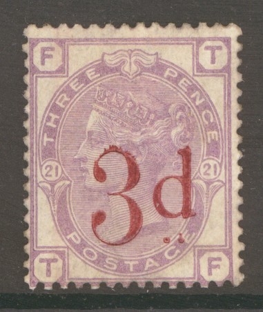 1880 3d on 3d Lilac SG 159 T.F.  A Good M/M example. Cat £650